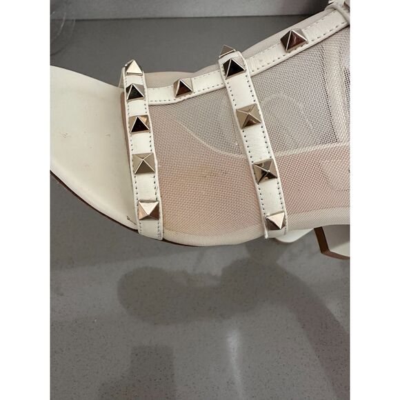 Valentino Garavani Rockstud Mesh Slide Sandal Light Ivory Size 37.5 - Picture 11 of 11